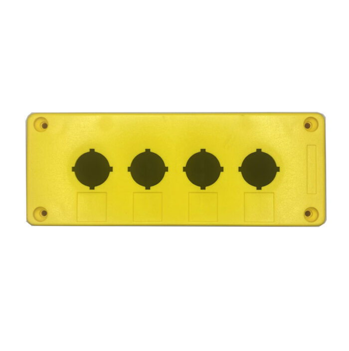 kutija-zuta-za-4-tastera-(1)-(1) Kutija za četiri tastera, za montažu tastera (Ø 22 mm) - Slika 1